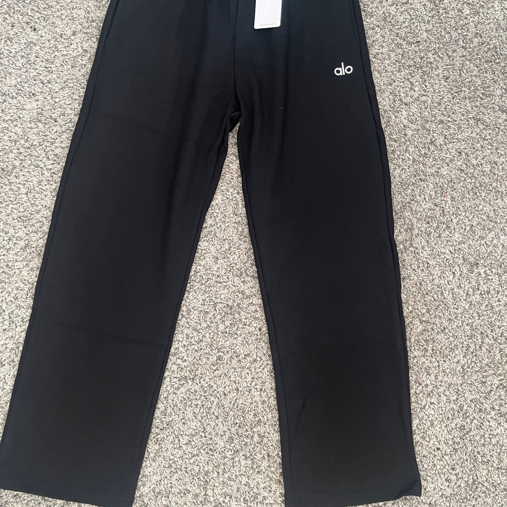 Alo Yoga Black Wide-Leg  SweatPants